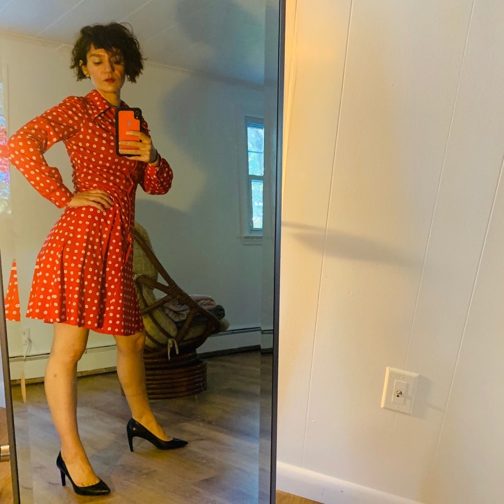 Vintage HOOT OWL Polka dot dress!
